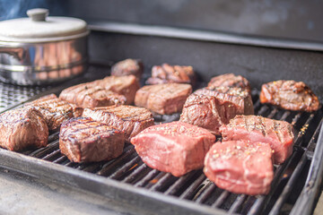 Organic Beef Steaks grilled for a party