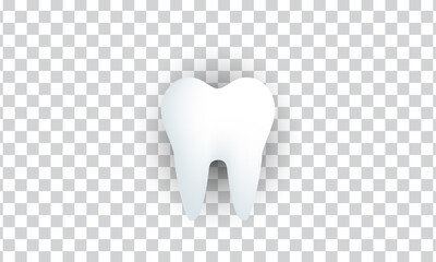 unique 3d white dental or tooth icon design isolated on transparant background.Trendy and modern vector in 3d style.