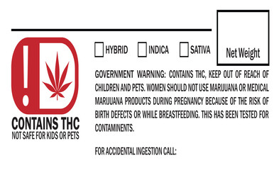 THC Warning Label for Medical Marijuana