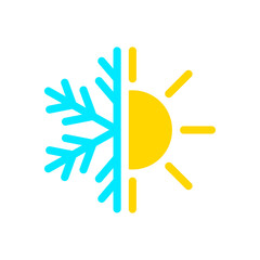 Air con icon, cold and hot temperature, vector illustration