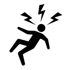 Electric shock vector icon isolated on white background