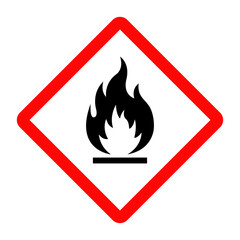 Flammable vector sign isolated on white background