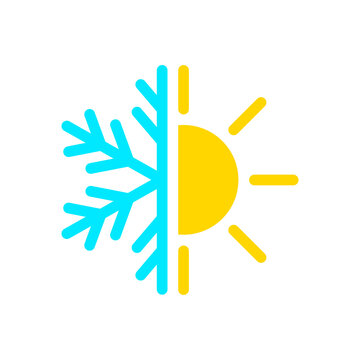Air con icon, cold and hot temperature, vector illustration