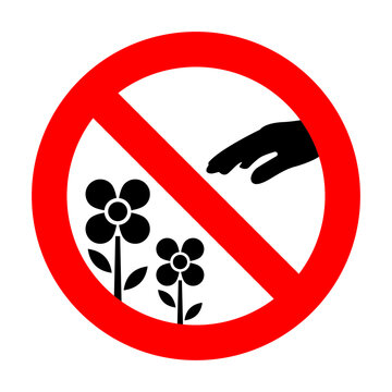 recommend clip art: Do not pluck flowers vector sign on white background
