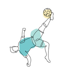 Continuous line Illustration football ball vector design