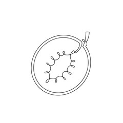 One single line drawing sliced healthy organic fresh melon logo Modern continuous line draw design vector graphic illustration