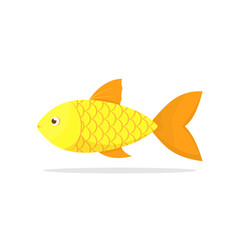 Goldfish simple flat vector illustration