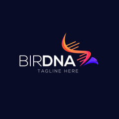 Eagle and DNA logo design template with modern style