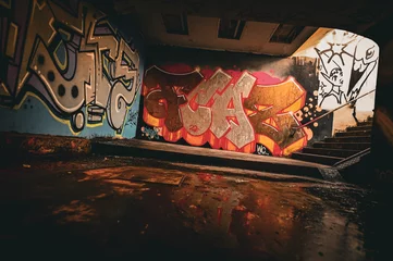 Crédence de cuisine en verre imprimé Graffiti graffitis sur le mur