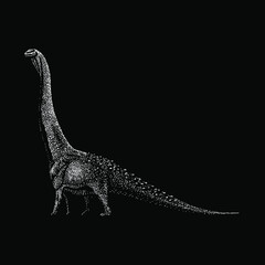 Patagotitan hand drawing vector illustration isolated on black background © tya studio