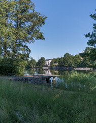 Obraz premium Waterfront view over the bay Djurgårdsviken, a sunny summer day in Stockholm