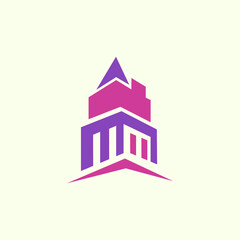 Naklejka premium Real Estate Logo Construction Architecture Building Logo Design Template Element