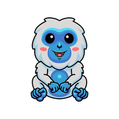 Cute little yeti cartoon sitting