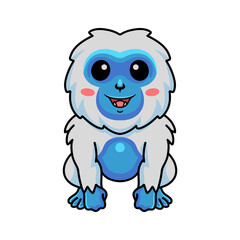 Cute little yeti cartoon sitting