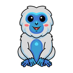 Cute little yeti cartoon sitting