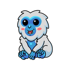 Cute little yeti cartoon sitting