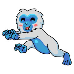Cute little yeti cartoon walking