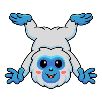Cute little yeti cartoon posing