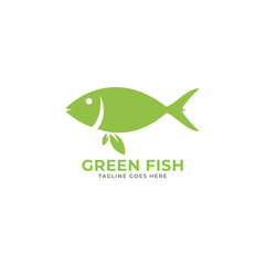 Aquaponic Farming Fish and Leaf Logo Template.