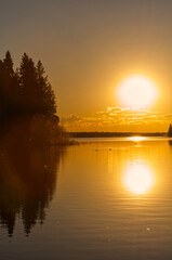 Sunset at Astotin lake, Elk Island