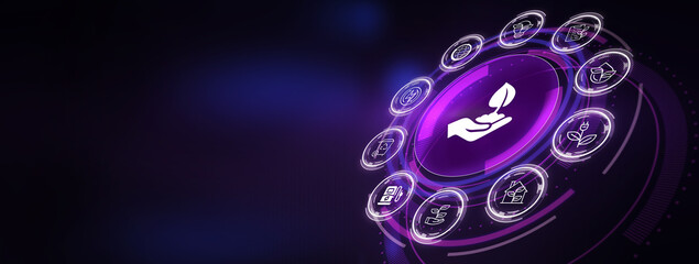 ESG Environmental Social Governance concept. Technology, Internet and network concept.