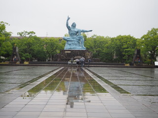The Nagasaki Peace Park, a tranquil space that commemorates the atomic bombing of Nagasaki on August 9, 1945