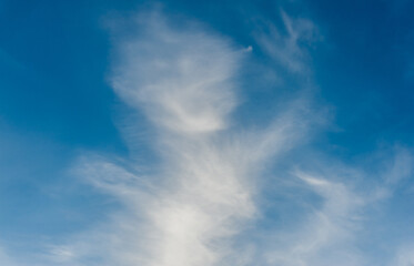 Cirrus clouds in the blue sky