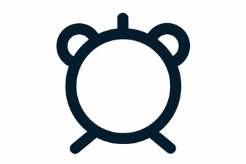 Vector flat illustration of alarm line icon isolated on white background. Clock icon for hour, watch, timer, reminder, sound, timer, alarm sign.