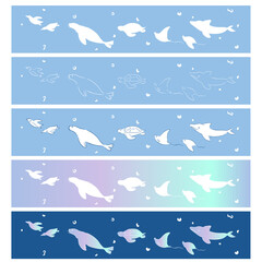 海の生き物たち　ヘッダーバナーセット © 知哉 山岡