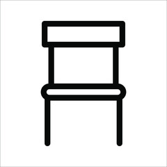 Black line Chair icon isolated on white background. Vector