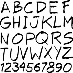 letters in digital hand brush