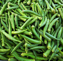 fresh okra sold at street fair