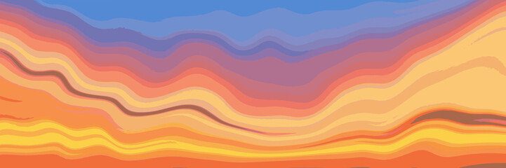 Dramatic sunset sky, natural background, vector illustration