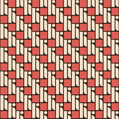 Batik Parang-inspired seamless pattern. Editable vector.