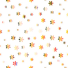 Simple gradient flower. Random seamless pattern. For wrapping paper, card, textile, fabric, postcard, etc. Vector EPS 8.