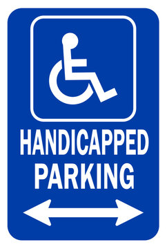 handicap parking sign, handicap reserved parking sign , disabled person parking sign, wheelchair parking sign, double arrow