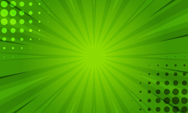 Blank comic burst green background
