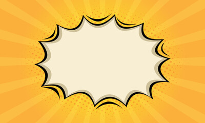 Blank comic burst yellow background