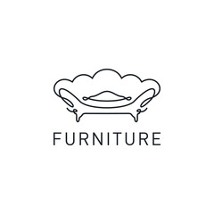 Furniture Of Sofa Logo Line Art