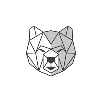 Geometric Wolf Head Logo Design
