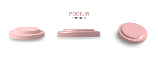 3d rendering realistic podium on white background