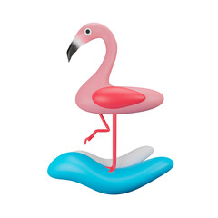 3d illustration Flamingo