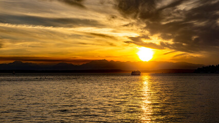 Sunset over Puget Sound, Seattle, WA