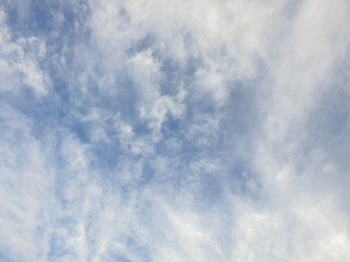 Many white clouds in the blue sky background.meteorology