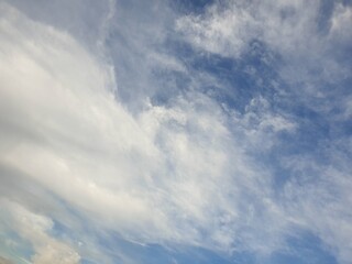 Many white clouds in the blue sky background.meteorology
