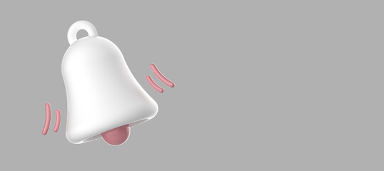 The Realistic 3D bell icon background.gives social media reminder.