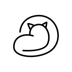line sleep cat logo template. perfect use for animal logo. cat sign and symbol.