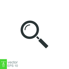 Magnifying glass glyph icon. Simple solid style. vector sign, linear pictogram isolated on white background. Logo illustration design. EPS 10.