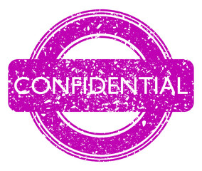 Simple vintage rubber stamp with Confidential text.