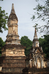 Fototapeta premium Archaeological and Buddhist sites, historical religious sites, Buddha, temples, ceremonial areas, religious attractions, Buddhist churches, antiques, pagodas, nature and dharma, Buddha statue.